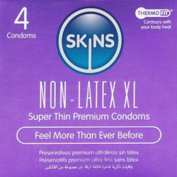Skins Super Thin Premium XL Προφυλακτικά Χωρίς Λάτεξ Λεπτά 4τμχ