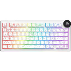 Ajazz AK820 V2 Pro Ασύρματο Μηχανικό Gaming Πληκτρολόγιο TenKeyLess με White Peach Διακόπτες RGB White