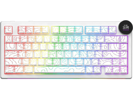 Ajazz AK820 V2 Pro Ασύρματο Μηχανικό Gaming Πληκτρολόγιο TenKeyLess με White Peach Διακόπτες RGB White