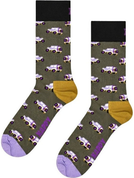 Happy Socks SUV Ανδρικές Κάλτσες Ψηλές με Σχέδια Χακί P006393