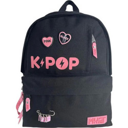 Must K-Pop Σχολική Τσάντα Πλάτης Δημοτικού Μαύρη Ροζ 587779