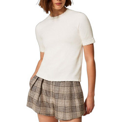 TWINSET Γυναικεία Πλεκτή Μπλούζα Εκρού 262TP3097-00282