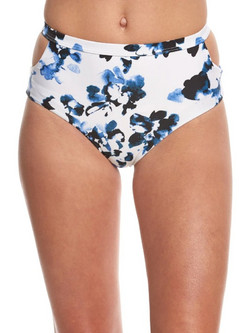 RVCA Ψηλόμεσο Bikini Slip Floral Λευκό Μπλε C3SWSIRVP7-1260