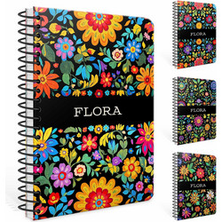 Gipta Flora Σπιράλ Τετράδιο Ριγέ B5 75 Φύλλων 3 Θεμάτων Διάφορα Σχέδια 3-55-57