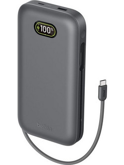 Belkin UltraCharge Pro Power Bank 27000mAh 240W με Ενσωματωμένο Καλώδιο USB-C Power Delivery Black