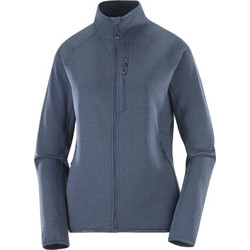 Salomon Γυναικεία Ζακέτα Fleece Μακριά με Φερμουάρ Μπλε LC2647600