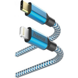 Hama 201561 Braided USB-C to Lightning Cable 1.5m Blue