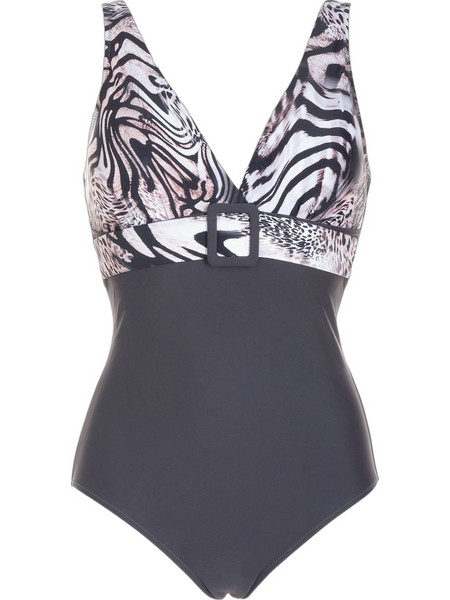 Gsecret Ολόσωμο Μαγιό Animal Print Μαύρο Λευκό SQ69016-38317
