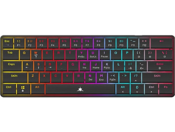 White Shark Nagamaki Ασύρματο Μηχανικό Gaming Πληκτρολόγιο 60% με Custom Blue Διακόπτες RGB Black