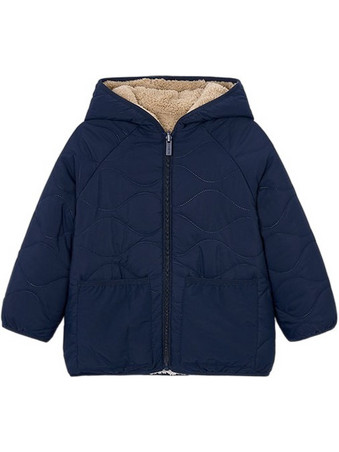 Mayoral Παιδικό Μπουφάν Χειμωνιάτικο Puffer Navy Μπλε Μπεζ 16-04470-044