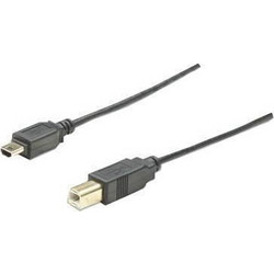Manhattan 391139 Καλώδιο USB-A Mini Male 2.0 to USB-B Male 1.8m Black