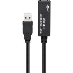 Goobay 95727 Καλώδιο USB-A Male 3.0 to USB-A Female 5m Black