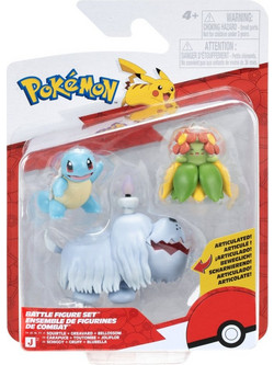 Jazwares Pokemon Battle Figure Set Squirtle, Greavard & Bellossom