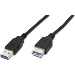 Digitus AK-300203-018-S Καλώδιο USB-A Male 3.0 to USB-A Female 1.8m Black