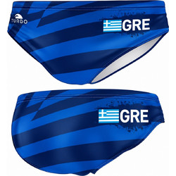 Turbo Greece Αθλητικό Ανδρικό Μαγιό Σλιπ με Σχέδια Navy Μπλε 7302731-0007