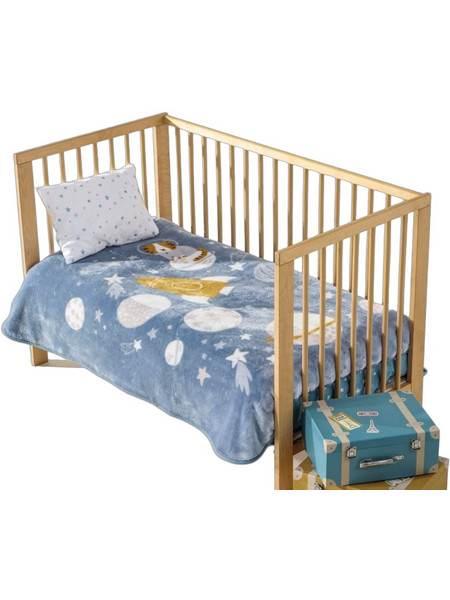 Kentia Pianeta Κουβέρτα Κούνιας Βελουτέ 100x140 Μπλε