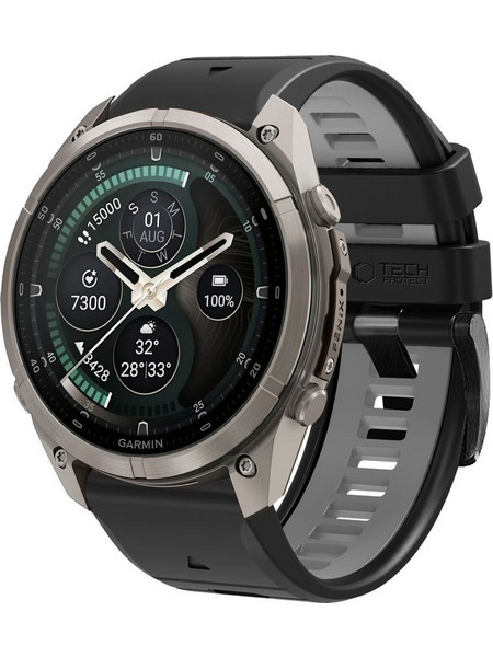 Tech-Protect Iconband Pro Λουράκι Σιλικόνης Black / Grey (Garmin Fenix 47mm)