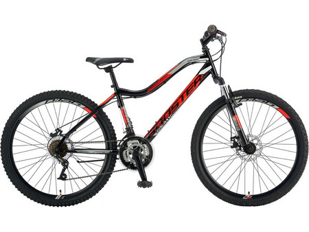 Polar Booster Galaxy 2026 Mountain Bike 26" με 18 Ταχύτητες και Δισκόφρενα Μαύρο Κόκκινο