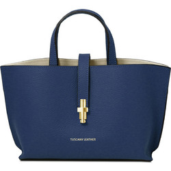 Tuscany Leather Agatha Γυναικεία Τσάντα Χειρός Δερμάτινη Navy Μπλε TL142456