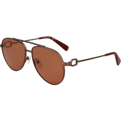 Longchamp LO178S-200 Γυναικεία Γυαλιά Ηλίου Aviator Μεταλλικά Χρυσά με Καφέ Φακό