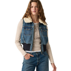 Levi's Αμάνικο Γυναικείο Μπουφάν Τζιν Κοντό Μπλε 0089F-0000