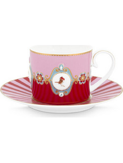 Pip Studio Love Birds Φλιτζάνι Τσαγιού Πορσελάνης Ροζ Κόκκινο 200ml 51004012