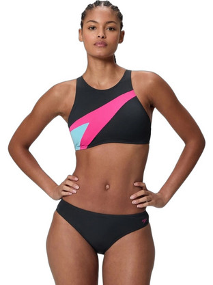 Speedo Hyperboom Αθλητικό Bikini Set Μπουστάκι Μαύρο 8A000105003