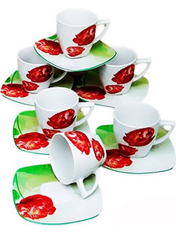 Galifas Σετ Φλιτζάνια Espresso & Ελληνικού Καφέ Πορσελάνης Πολύχρωμα 90ml 6τμχ GB-9000-T1862