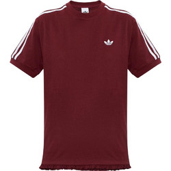Adidas Ruffle-Trim Logo-Embroidered Γυναικείο Αθλητικό T-Shirt Μπορντό LG4311