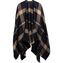 Barbour Isabelle Γυναικεία Ζακέτα Πόντσο Μακριά Μαύρη Μπεζ LSC0501