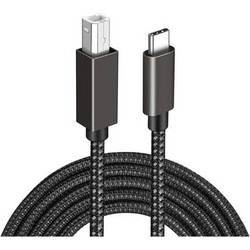 Naxius NXCBUPCST-843 Καλώδιο Braided USB-B Male 2.0 to USB-C Male 1.5m Black