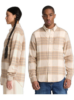 Timberland Flannel House Check Regular Fit Ανδρικό Πουκάμισο White Smoke YD TBC0YH82V091