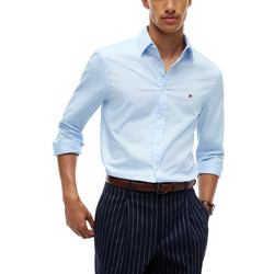 Tommy Hilfiger Ανδρικό Πουκάμισο Βαμβακερό Μακρυμάνικο Κανονική Γραμμή Γαλάζιο MW0MW44570-C3Q