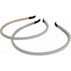 RO Accessories Στέκα Μαλλιών Υφασμάτινη Πέρλες Χρυσή C125035