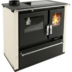 Verso CS Plus Inox Ceramic Ivory Left Ξυλόσομπα με Φούρνο 7.7kW