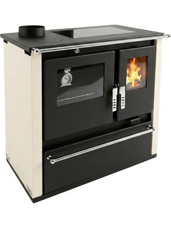 Verso CS Plus Inox Ceramic Ivory Left Ξυλόσομπα με Φούρνο 7.7kW