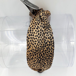 RO Accessories Στέκα Μαλλιών Υφασμάτινη Animal Print Καφέ 14-0133