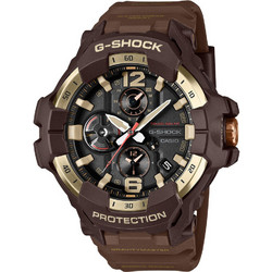 Casio G-Shock Ανδρικό Ρολόι Χρονογράφος Solar με Καφέ Καουτσούκ Λουράκι GR-B300H-5AER