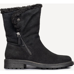 Clarks Γυναικεία Μποτάκια Αστραγάλου Suede Μαύρα με Χοντρό Χαμηλό Τακούνι και Γούνα 26167911