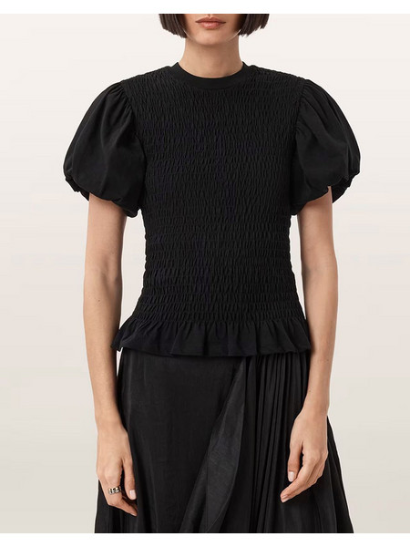 AllSaints Γυναικείο Καλοκαιρινό Top Βαμβακερό Μαύρο W013JD