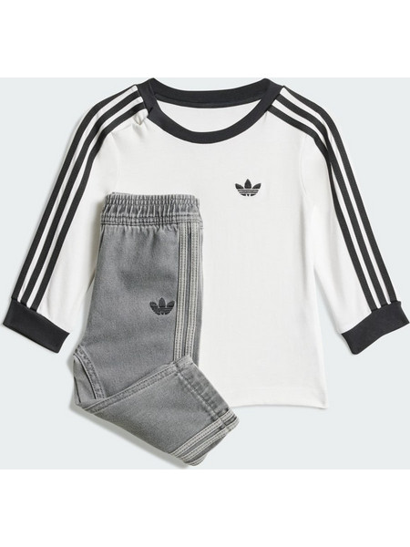 Adidas Βρεφικό Σετ Καλοκαιρινό Λευκό Μαύρο Ανθρακί JW5312