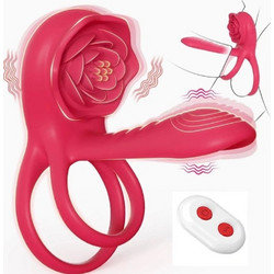 Passion Labs Rosa Ελαστικό Δαχτυλίδι Πέους Σιλικόνης με Δόνηση 54mm Κόκκινο