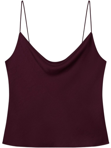 Ted Baker Kiti Γυναικείο Καλοκαιρινό Crop Ντραπέ Top Σατέν Μπορντό 276130