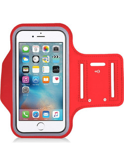 Αδιαβροχη Θήκη Μπράτσου Sports Armband XL Κόκκινο για πολύ μεγάλα κινητά τηλέφωνα όπως iPhone 6 Plus / 6S Plus (5.5 inch) with Key Holder