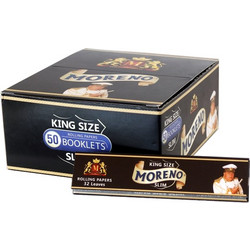 Κουτί με 50 χαρτάκια στιφτού MORENO Black KING SIZE SLIM