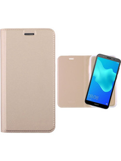Δερματίνη Flip Θήκη Stand για Huawei Y5 2018/Honor 7s Χρυσό (OEM)