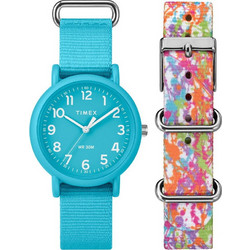 Timex Weekender Γυναικείο Ρολόι με Μπλε Υφασμάτινο Λουράκι TWG018300