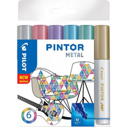 PILOT ΜΑΡΚΑΔΟΡΟΙ PAINT PINTOR MEDIUM ΜΕΤΑΛΛΙΚΟ ΣΕΤ 6Τ. SW-PTM-M6