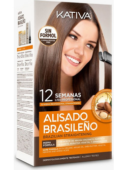 Kativa Alisado Brasileno Kit Σετ Ισιωτικής Θεραπείας Μαλλιών Κερατίνης για Φριζάρισμα