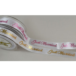 Κορδέλα Υφασμάτινη Just Married 2,3εκ. (9μέτρα) Τ0148286/25